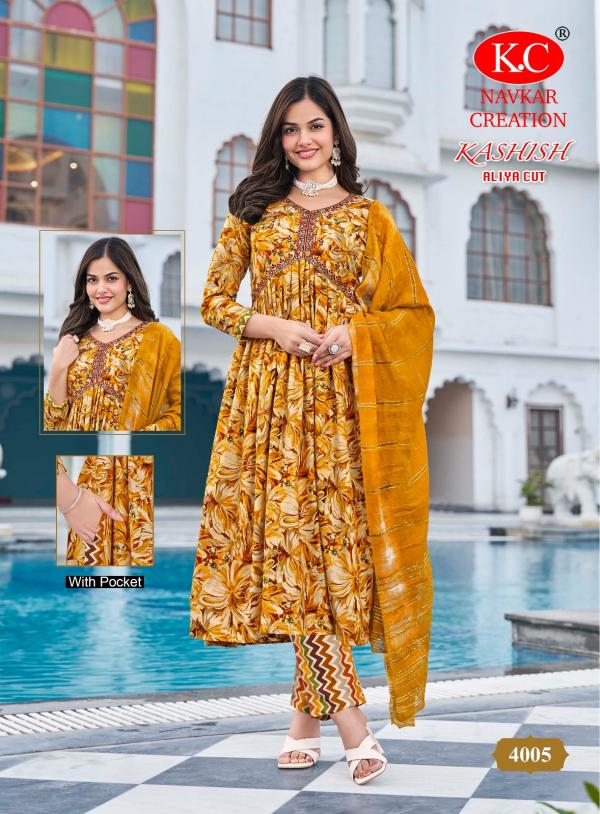 Kc Kashish Vol 4 Rayon Printed Kurti Bottom With Dupatta